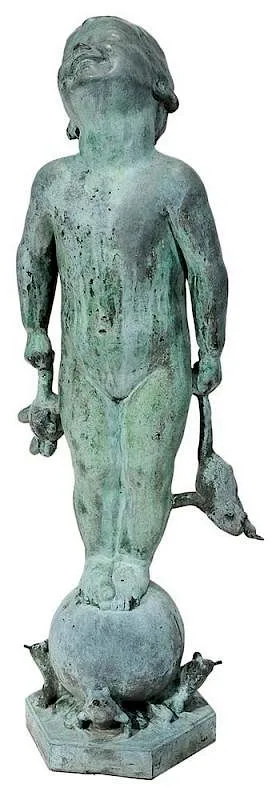 Edith Barretto Stevens Parsons, Frog Baby, 20th century copy, possibly posthumous, patinated bronze on fountain