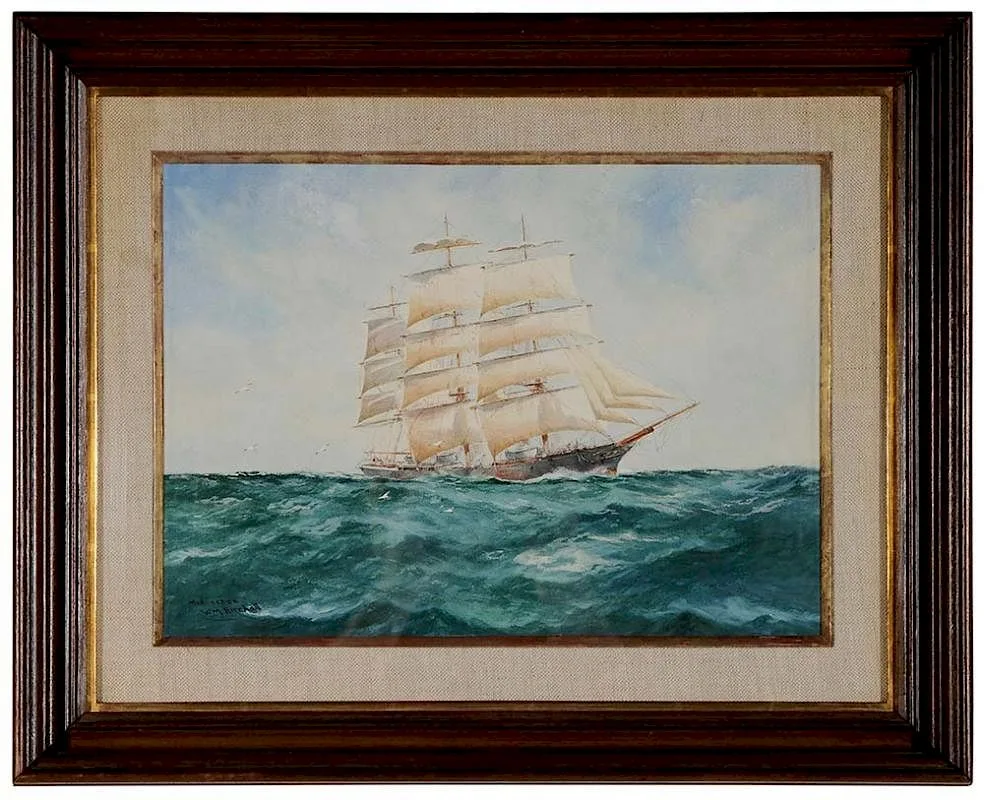 William Minshall Birchall, Mid-Ocean, gouache on paper or card
