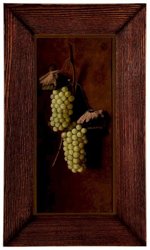 Trompe l'oeil of Green Grapes by Austin C. Wooster, oil on canvas, sold Jul 2016
