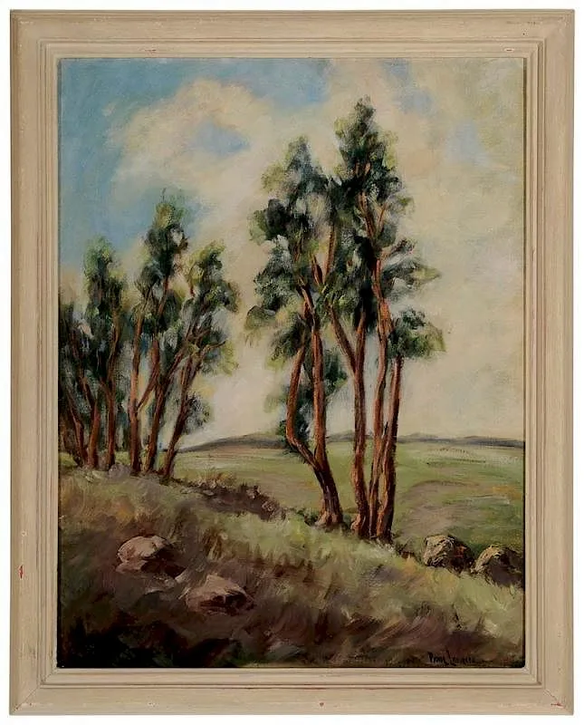 Paul Lauritz, Eucalyptus Trees, oil on canvas board
