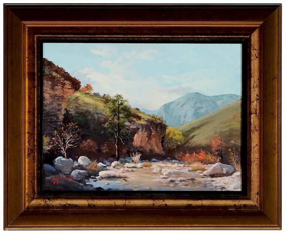 Mary Virginia Booth, McKittrick Canyon, 1998, oil on board
