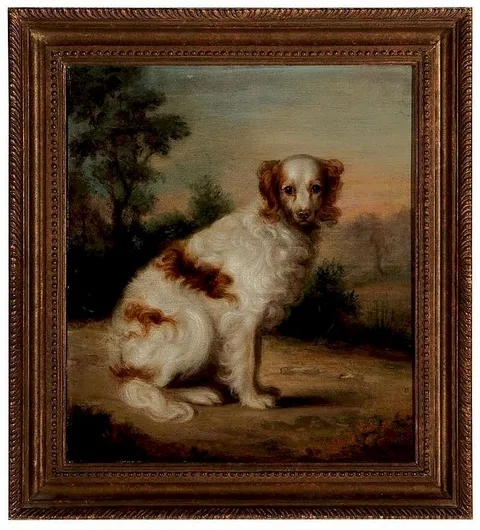 George Stubbs, Portrait of a Spaniel in a Landscape, possibly 18th century, oil on canvas