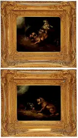 Paul Jones, Terriers Ratting and Terriers Playing, a pair, one signed lower left "P. Jones