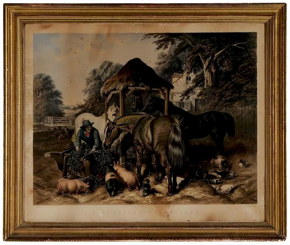 John Frederick Herring, Sr., Sr., hand-colored lithograph on paper