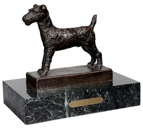 Terrier by Edith Barretto Stevens Parsons, patinated bronze on new marble base, sold May 2016