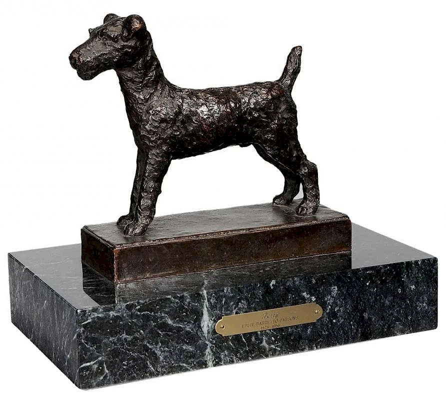 Terrier by Edith Barretto Stevens Parsons, patinated bronze on new marble base, sold May 2016