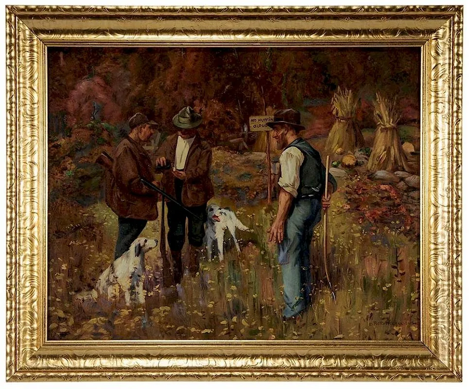 Fletcher C. Ransom, No Huntin' Aloud", possibly an illustration, oil on canvas