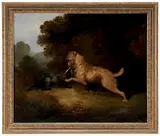 George Armfield, Terrier with a Badger in a Landscape