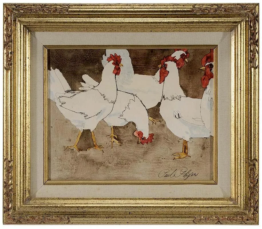 Paul Phifer, Chickens, 1983, acrylic on Masonite