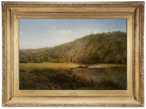 [Bords de la Semois (Semoy)] by Jean-Baptiste Kindermans, oil on canvas, sold Mar 2016
