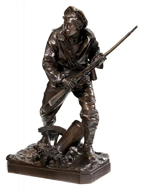 Aristide Croisy, [Fusiller marin], patinated bronze