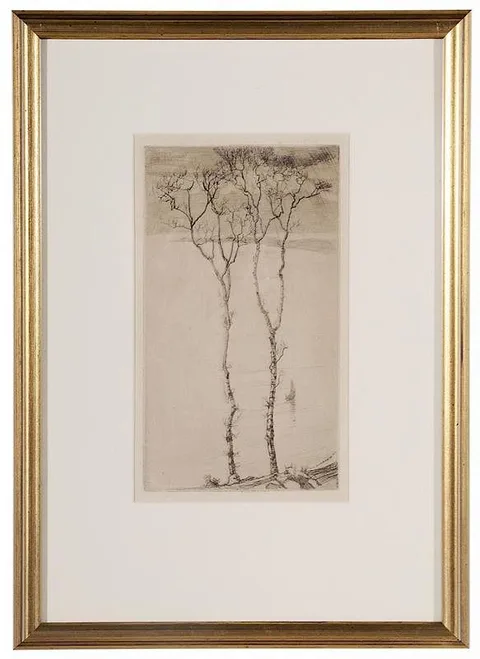 Ernest Stephen Lumsden, Trees, 1909, etching on paper