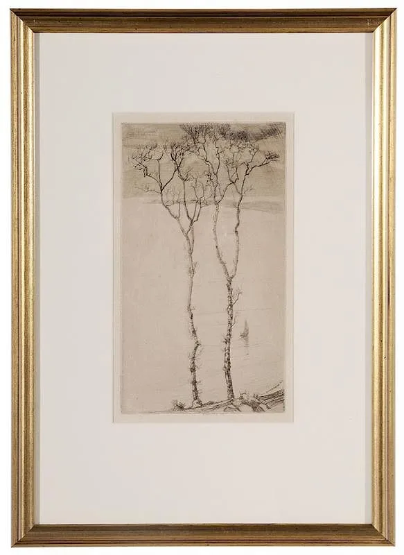 Ernest Stephen Lumsden, Trees, 1909, etching on paper