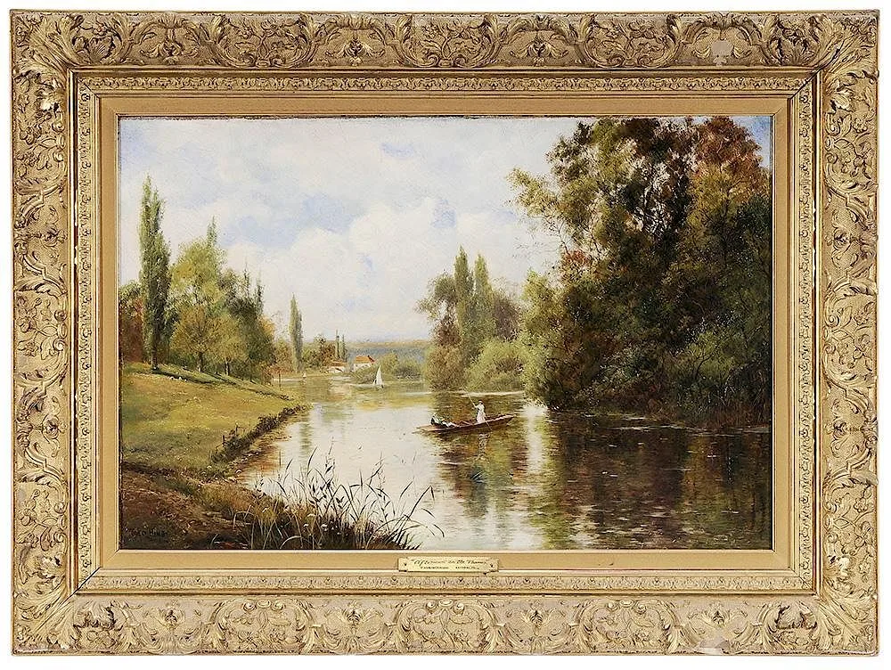 Theodore Hines, Afternoon on the Thames, oil on canvas