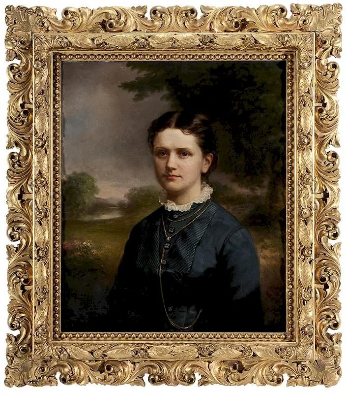 James Sullivan Lincoln, Portrait of a Lady in a Landscape, oil on canvas