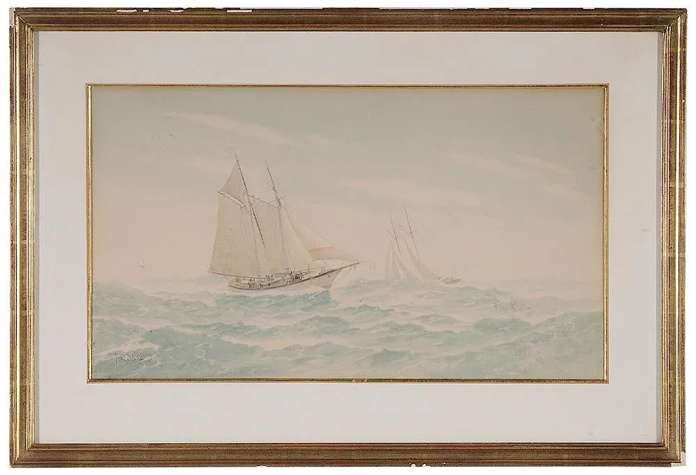 Fred S. Cozzens, Sailing Vessels at Sea, 1908, watercolor on paper