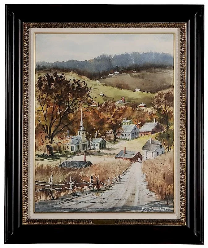 Herbert V. Olsen, Fall in New England, watercolor on paper