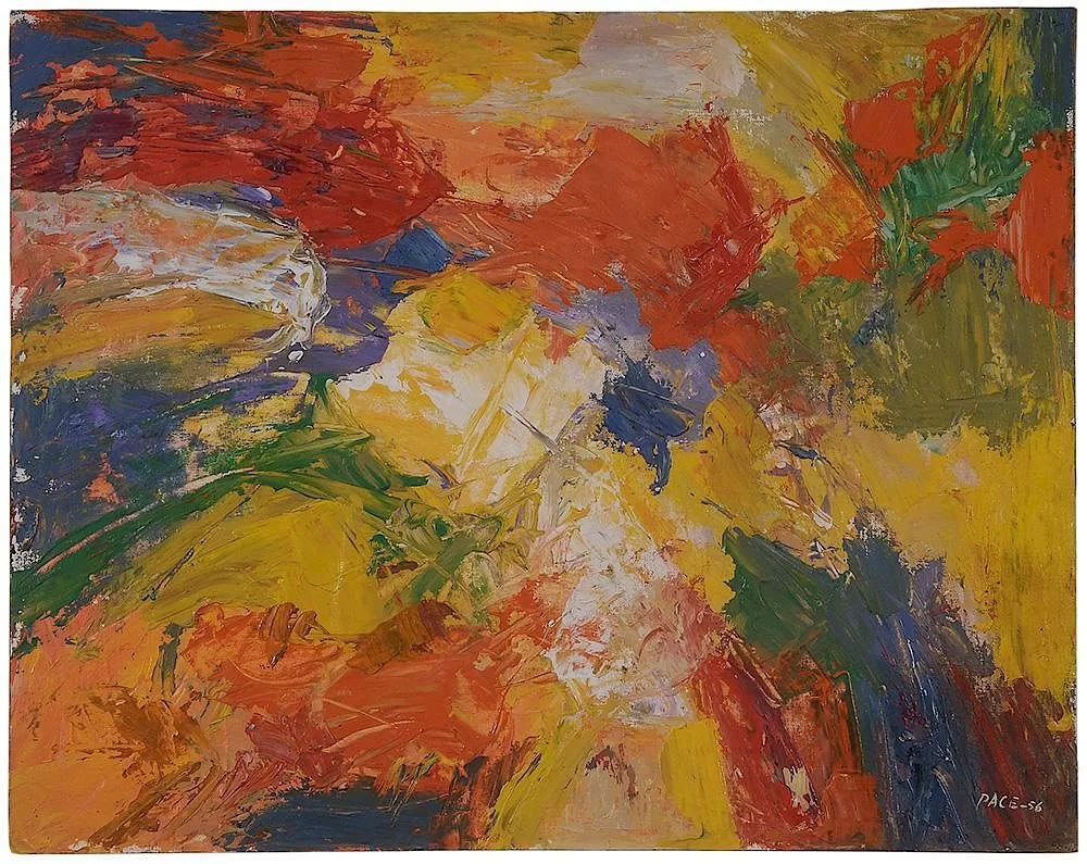 Stephen Pace, Untitled, abstract composition, 1956, oil on card
