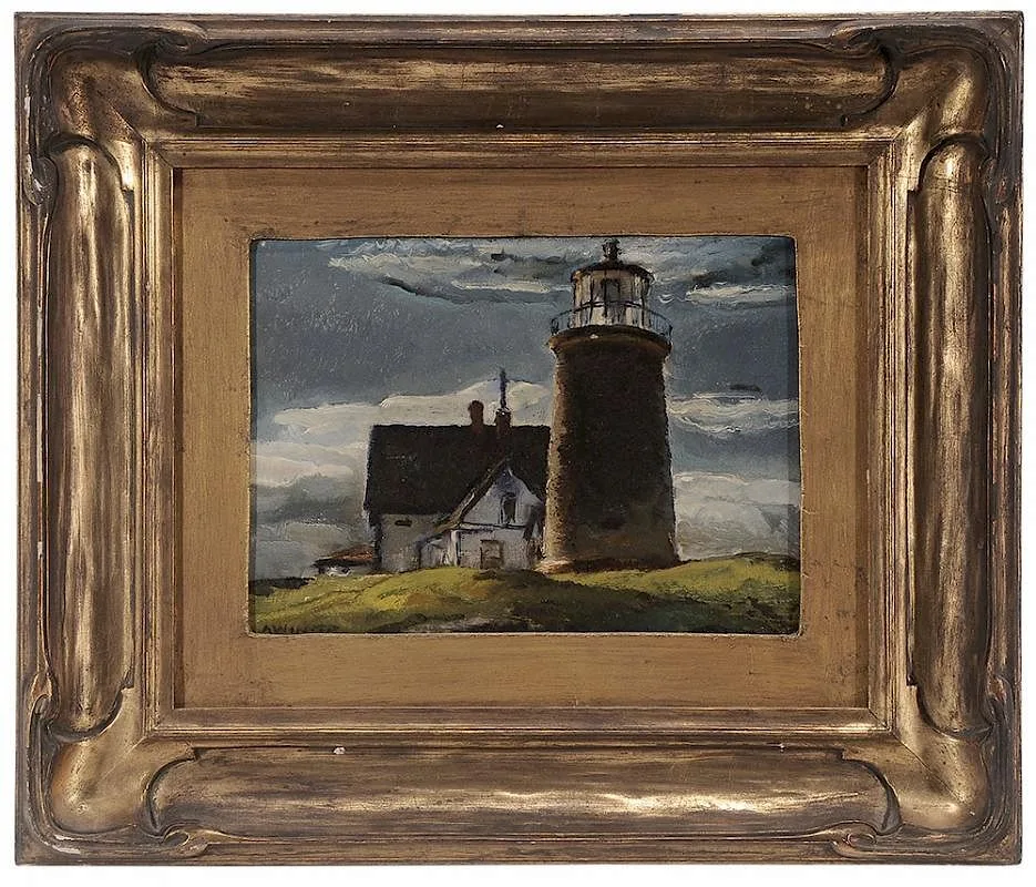 Andrew George Winter, Monhegan Island Lighthouse, oil on canvas board