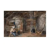 Francis William Topham, The Crofter's Cottage, watercolor