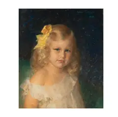Walter Petersen, Portrait of Viktoria Marina of Prussia, 1921, pastel on paper laid to canvas