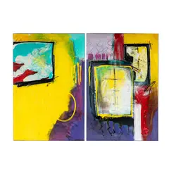 Paul Ecke, The House Party (Diptych), acrylic on two canvases