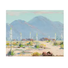 Thomas Fisk Goff, Desert Springtime, oil on canvas board