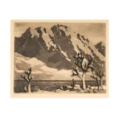 Orpha Klinker, Winter Touches The Desert, aquatint