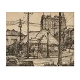 Thorwald Albertel Probst, Studio Cottage, 1944, etching