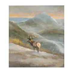 Tom Sander, Solitary Elk, oil on Masonite