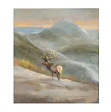 Tom Sander, Solitary Elk, oil on Masonite