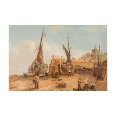 Augustus Vincent Tack, Ships in Dry Dock -, 1886, oil on board