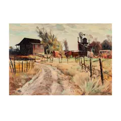 Paul Lauritz, Old Farm, Sonora, California, oil on board