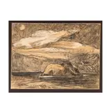 John O'Shea, Nocturnal Landscape with Clouds, mixed media (charcoal heightened with white)