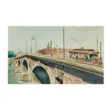 William Charles Graven, Trolley Car on Bridge, 1919, watercolor on paper