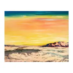 Elizabeth Schleussner, Barren Desert Landscape, oil on canvas