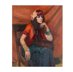 Charles Phillip Cross, Seated Woman, oil on canvas