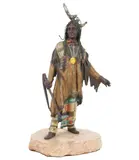 Carl Kauba, Native American, cold-painted bronze