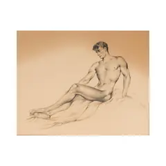 Alejandro de Canedo, Male Nude Figure, pencil on paper