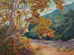 Don Munz, Autumn Landscape, oil on canvas