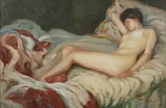 Jack Levier, Reclining Nude, oil on canvas