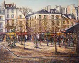 Guy Dessapt, Place de la Contrescarpe, 1988, oil and acrylic on canvas