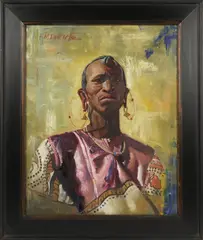 Frank Michael Tauriello, Native Warrior, acrylic on canvas