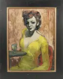 Edgar O. Kiechle, Ida (Ida Lupino), Portrait oil on Masonite