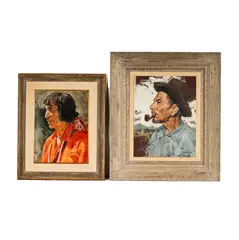Clarence McGrath, Two Works (Portraits), each: oil on panel