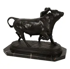 Man with Bull by Isidore Bonheur, bronze, on marble base, sold Dec 2025
