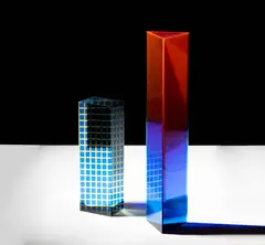 Vasa Mihich, Two Works (Prisms), acrylic