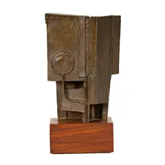 Benjamin Goo, Abstract, bronze, on wooden plinth
