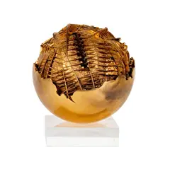 Arnaldo Pomodoro, Sfera con Sfera, gilt bronze, on acrylic base