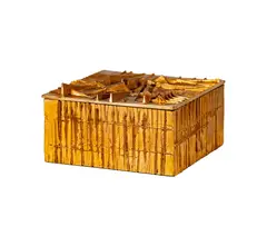 Scatola by Arnaldo Pomodoro, gilt bronze on wood, sold Dec 2025